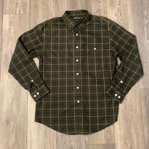 ORVIS TRIM FIT COTTON CASUAL BUTTON DOWN LONG SLEEVE PLAID MENS LARGE SHIRT